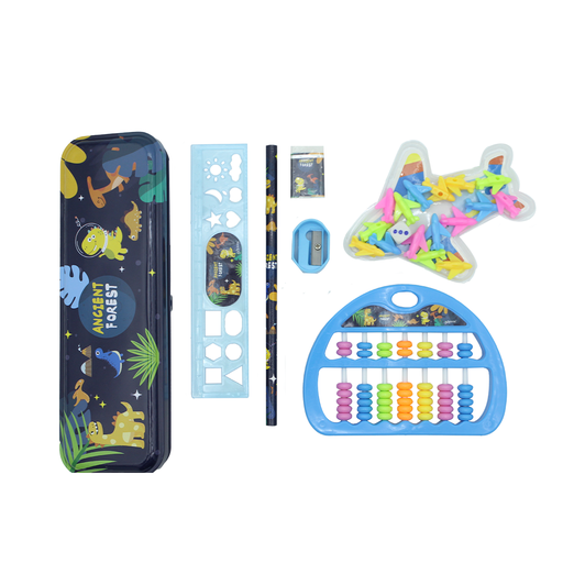 [PA9819] SET DE PAPELERIA CON ABACO Y CARTUCHERA METALICA HJ-9913 [PAC3153-9819]