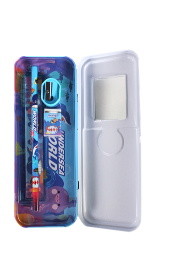 [PA9821] CARTUCHERA METALICA CON LAPIZ Y BORRADOR NIÑO Y NIÑA HJ-9916 [PAC3155-9821]