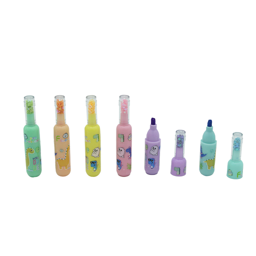 [PA9833] RESALTADOR X 6 UND ESTILO BOTELLA CON ESCARCHA 8316 [PAC3142]