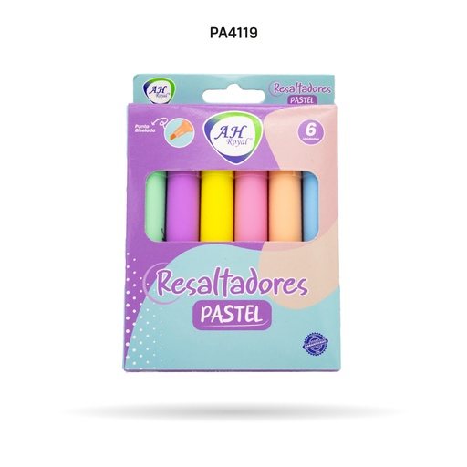 [PA4119] RESALTADOR AH ROYAL PASTEL X 6 UNDS [PAC3578]