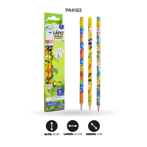 [PA4163] LAPIZ AH ROYAL ESTAMPADO TRIANGULAR HB #2.DPLEY X 6UND [PAC3177]