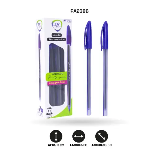 [PA2386] BOLIGRAFO AH ROYAL TRIANGULAR 07MM, TIPO ALLEGRO AZUL.