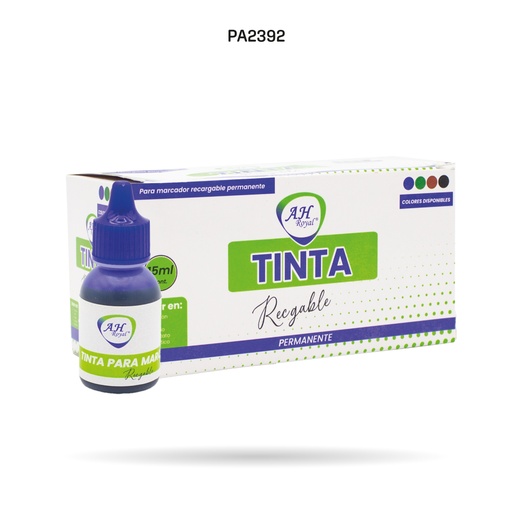 [PA2392] TINTA AH ROYAL AZUL PARA MARCADOR PERMANENTE, 15 ML [DISPLAY X10]