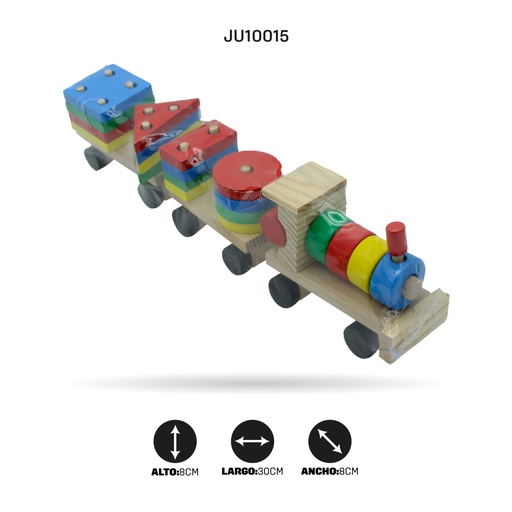 [JU10015] TREN DIDACTICO EN MADERA CON FIGURAS GEOMETRICAS [1970-151]