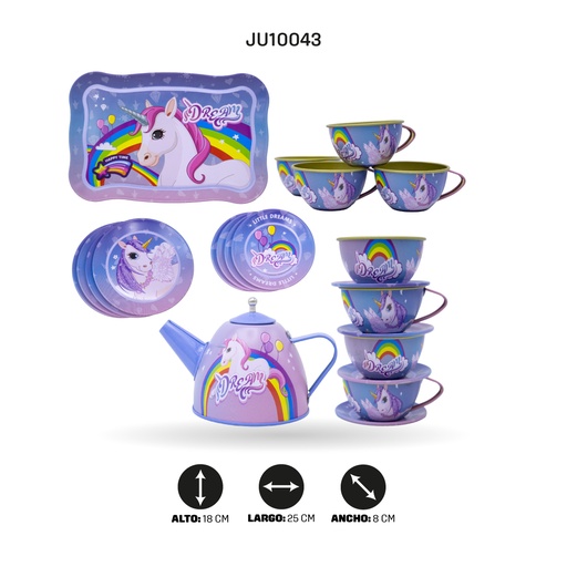 [JU10043] JUEGO DE TÉ ESTAMPADO 15 PIEZAS [996-5C]