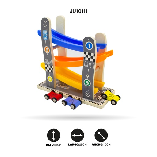 [JU10111] JUEGO DIDACTICO PISTA EN MADERA DE 3 NIVELES  [1970-182]