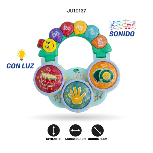 [JU10137] PANDERETA SON LUCES Y MÚSICA [855-176A]