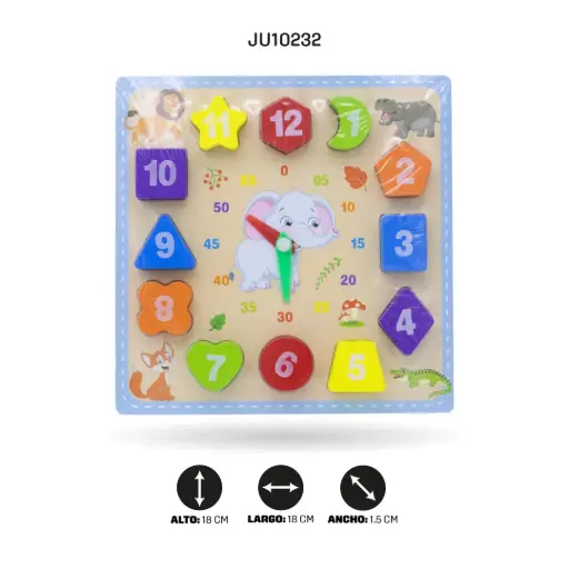 [JU10232] PEQUEÑO RELOJ CUADRADO FIGURAS TRIDIMENSIONAL [1970-72]