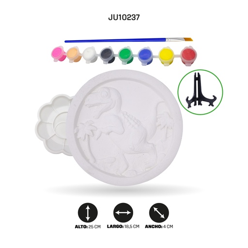 [JU10237] SET DE YESO CONPINTURA MOTIVO DINOSAURIO  [YC-55-1]