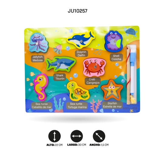[JU10257] JUEGO DE MADERA DIDACTICO ANIMALES MARINOS [1970-91]