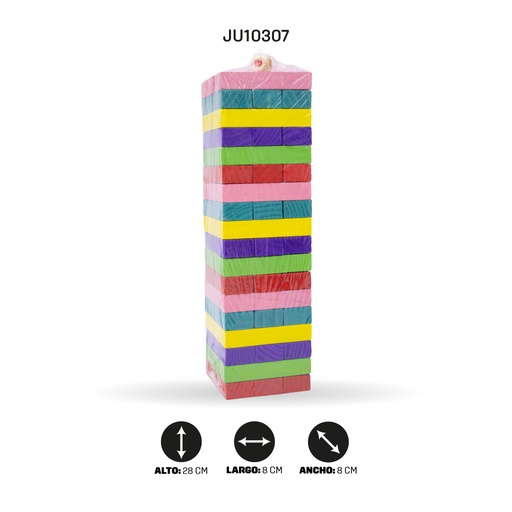 [JU10307] JENGA DE COLORES 54 PIEZAS [1970-121]