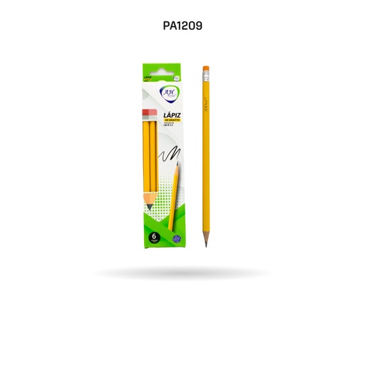 [PA1209] LAPIZ AH ROYAL AMARILLO MADERA #2.HB X 6 UND [PAC3179-1209]
