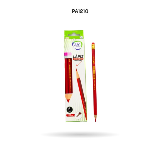 [PA1210] LAPIZ AH ROYAL ROJO DE CHEQUEO MADERA  X6 UND [PAC3629-1210]