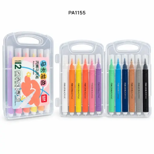 [PA1155] MARCADOR JUMBO ACRILICO TRIANGULAR PASTEL X12 CAJA PLASTICA [PAC4084]