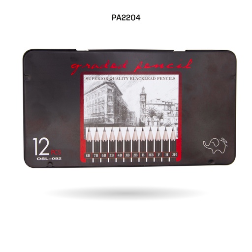 [PA2204] LAPIZ  PARA DIBUJO CAJA METÁLICA NEGRA X 12 [PAC4217]