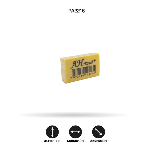 [PA2216] BORRADOR AHROYAL MIGA DE PAN PVC AMARILLO MEDIANO X30 [PAC3197-2216-PAC3197]