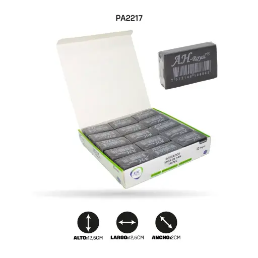BORRADOR AH ROYAL MIGA DE PAN PVC NEGRO MEDIANO X30 [PAC3198-2217-PAC3198]