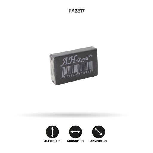 [PA2217] BORRADOR AHROYAL MIGA DE PAN PVC NEGRO MEDIANO X30 [PAC3198-2217-PAC3198]