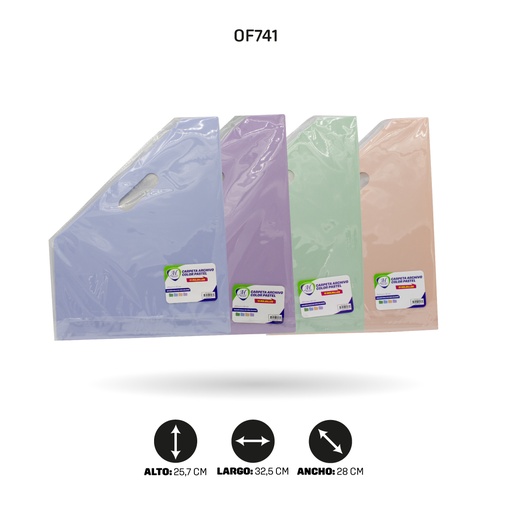 [OF741] CARPETA ARCHIVO 13 BOLSILLOS COLOR PASTEL [PAC3233]
