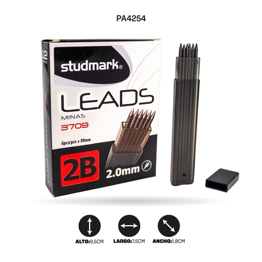 [PA4254] MINA STUDMARK 2B X 2.0MM (DISPLAY X 12 UNDS)