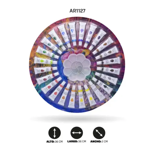 [AR1127] KIT DE ARTE AHROYAL 25 PIEZAS ACRILICO [PAC3488]