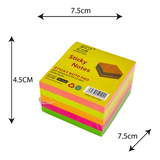 [PA1175] NOTAS AHROYAL NEON 3'X3'SURTIDO X 500 UND X [PAC3564]