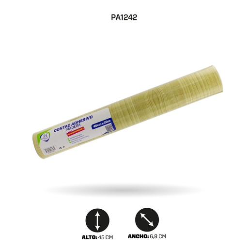 [PA1242] PAPEL CONTAC AHROYAL MADERA DE 20 mts x 45 cms [PAC3540-1242]