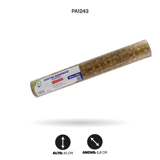 [PA1243] PAPEL CONTAC AHROYAL MADERA DE 20 mts x 45 cms [PAC3541-1243]