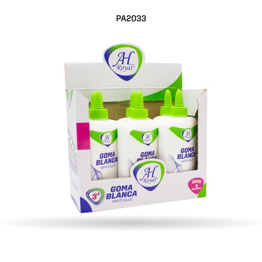 [PA2033] GOMA BLANCA AHROYAL DE 250 GRAMOS DISPLEY X 6 UND(EGA) [PAC2033]
