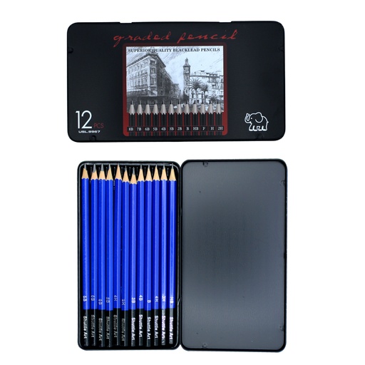[PA4390] LAPIZ DE DIBUJO ARTISTICO CAJA METALICA X 12 UND HB [PAC3178]