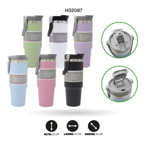 [HO2087] TERMO 900ML TERMICO 5 COLORES [PAC4296]