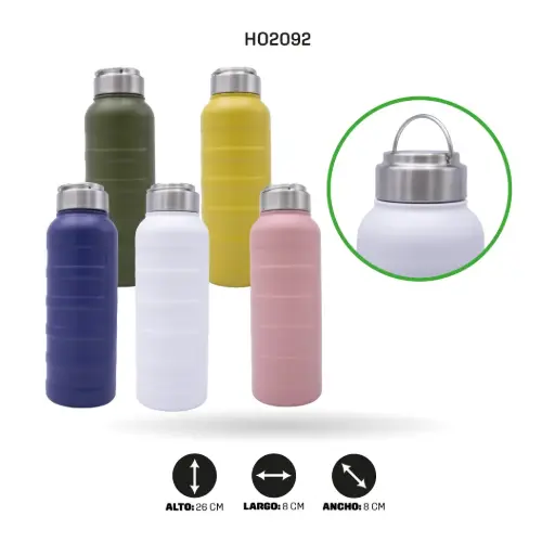 [HO2092] TERMO ACERO INOXIDABLE TERMICO FRIO Y CALIENTE4 COLORES 1000ML [PAC4303]