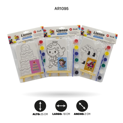 [AR1095] LIENZO SET DE ARTE CON CABALLETE PEQUEÑO [PAC3195]