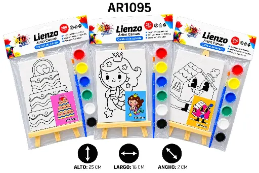 [AR1095] LIENZO SET DE ARTE CON CABALLETE PEQUEÑO [PAC3195]