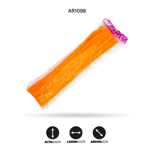 [AR1098] CHELIN FELPA NARANJA NEON x100UND [PAC3609]