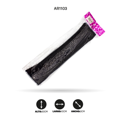 [AR1103] CHELINES DE FELPA AH ROYAL BOLSA X 100 UND - NEGRO [PAC3614]