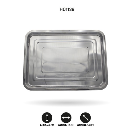 [HO1138] BANDEJA EN ACERO RECTANGULAR 45x35CM [PAC5327]