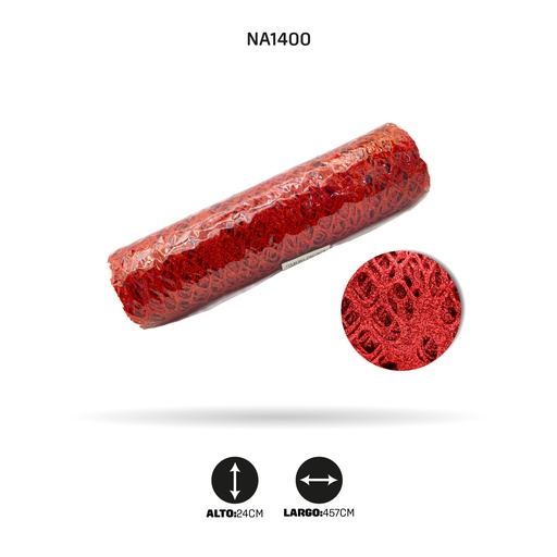 [NA1400] MALLA ESCARCHA ROJO [PAC3679]
