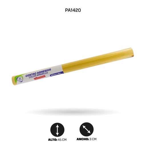 [PA1420] PAPEL CONTAC AHROYAL AMARILLO 45cm x3m [PAC3698]