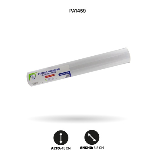 [PA1459] PAPEL CONTAC AHROYAL BLANCO DE 20 mts x 45 cms [PAC3700-1459]