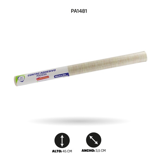 [PA1481] PAPEL CONTAC AHROYAL MADERA DE 3 mts x 45 cms [PAC3707-1481]