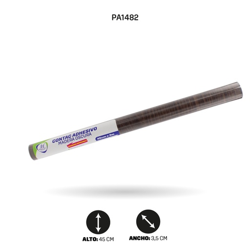 [PA1482] PAPEL CONTAC AHROYAL MADERA OSCURA DE 3 mts x 45 cms  [PAC3708-1482]