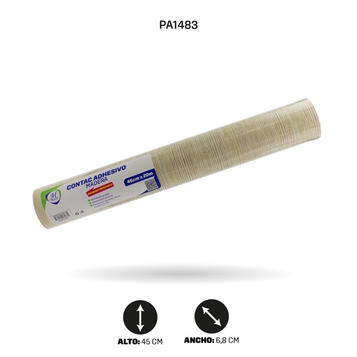[PA1483] PAPEL CONTAC AHROYAL MADERA DE 20 mts x 45cms [PAC3709-1483]