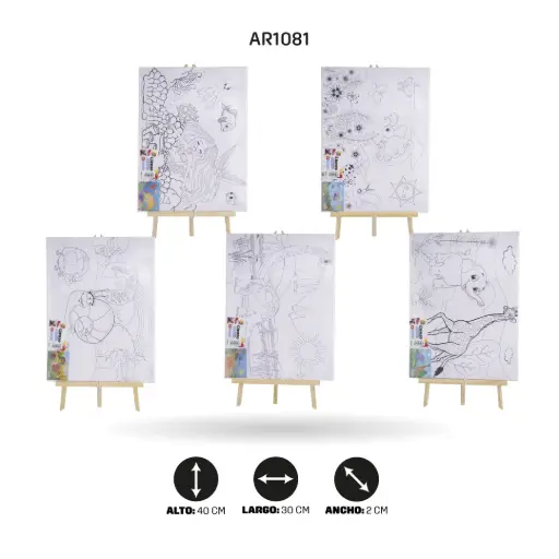 [AR1081] LIENZO ARTISTICO 30X40 ESTAMPADO CON CABALLETE [PAC3735-1081]