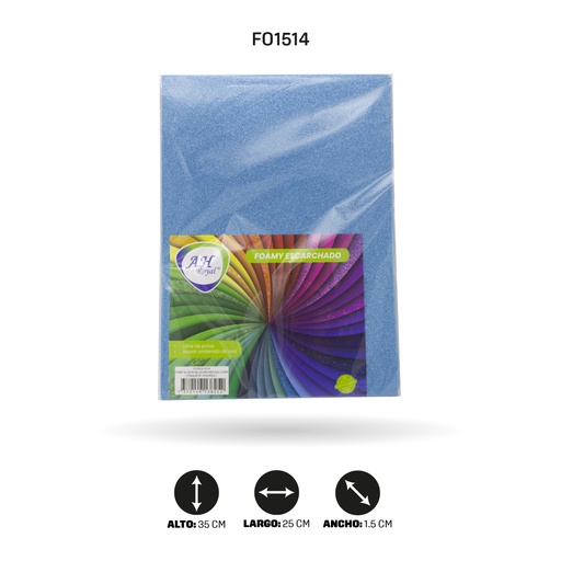 [FO1514] FOAMY 1/8  AH ROYAL ESCARCHADO AZUL CLARO X10 UND [FO1514]