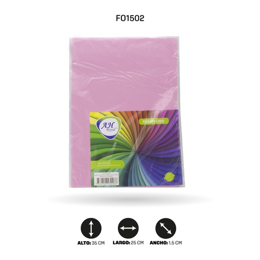 [FO1502] FOAMY 1/8 AH ROYAL COLORES PASTEL SURTIDOS X10 [FO1502]