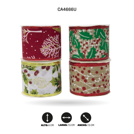 [CA4666U] CINTA DECORACION 3 YARDASx6CM [PAC3686]