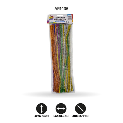 [AR1436] CHELINES BRILLANTES SURTIDOS BOLSA X 100 [PAC4040]