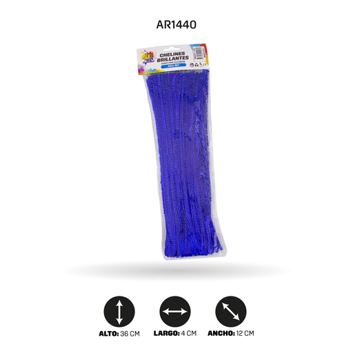 [AR1440] CHELINES BRILLANTES AZUL REY A084 X 100 [PAC4311]