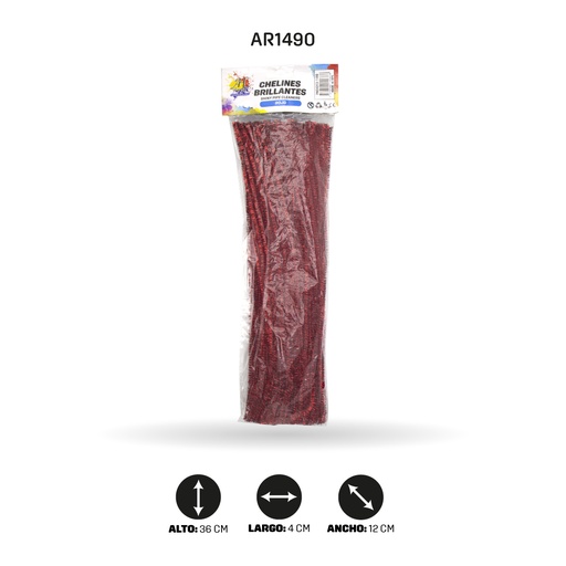 [AR1490] CHELINES BRILLANTES ROJO BOLSA X 100 A083 [PAC4313]